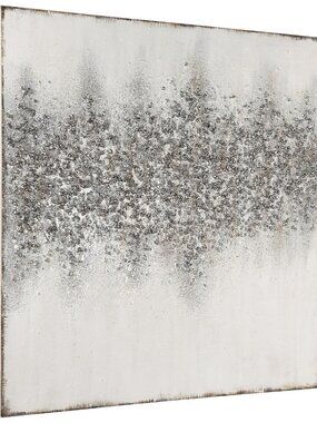 SilverDust Textured Metallic Glitter Canvas Art 24x24 Dopamine Decor